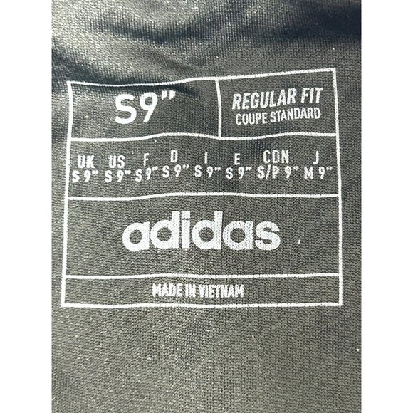 Adidas Men’s Running Shorts Black White Triple Stripes S 9” Back Zip Pocket Logo - Picture 3 of 16